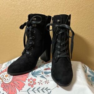 Lace Up Heeled Booties